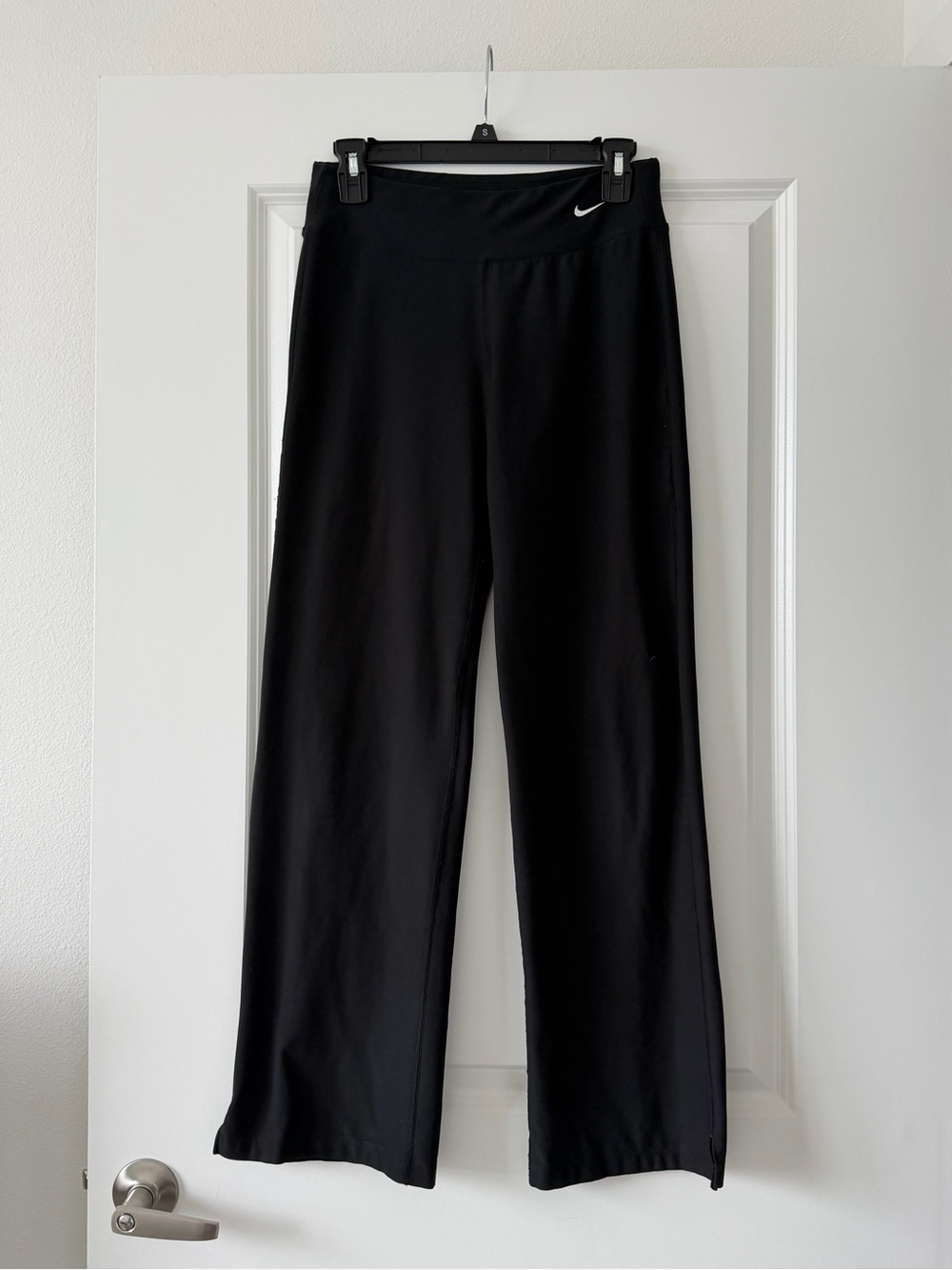 Nike Black Wide Leg Training Pants with Swoosh